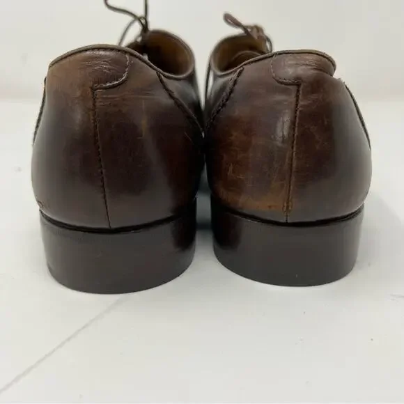 Bally men’s brown leather square toe box Oxford shoes sz 7.5 Bally Mens Shoes - Etsy main image 4